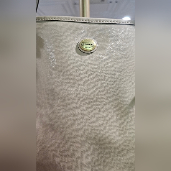 COACH Signature Payton Leather Zip Top Tote In Sand. - Picture 3 of 16